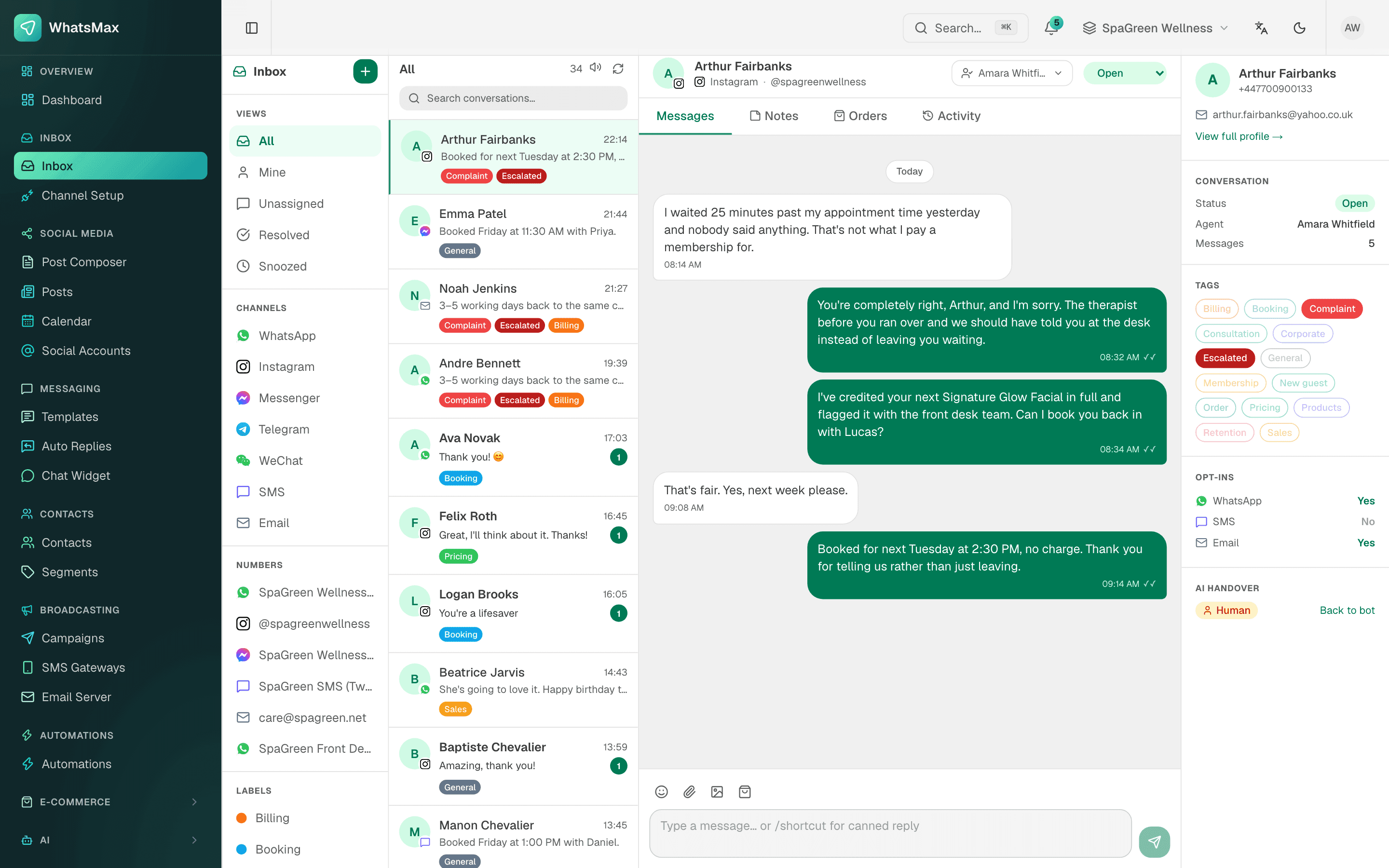 One shared inbox for every channel