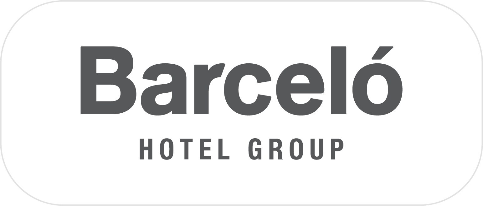 SaleMag digital marketing agency's logo, the Barcelo Hotel Group logo, displayed on a smartphone screen. Trusted experts in digital solutions.